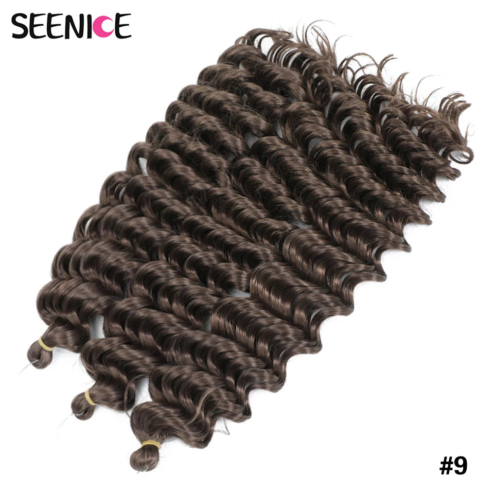 Deep Wavy Twist Synthetic Crochet Hair Afro Curly Hair African Crochet Braids Ombre Blonde Braiding Hair Extensions For Women