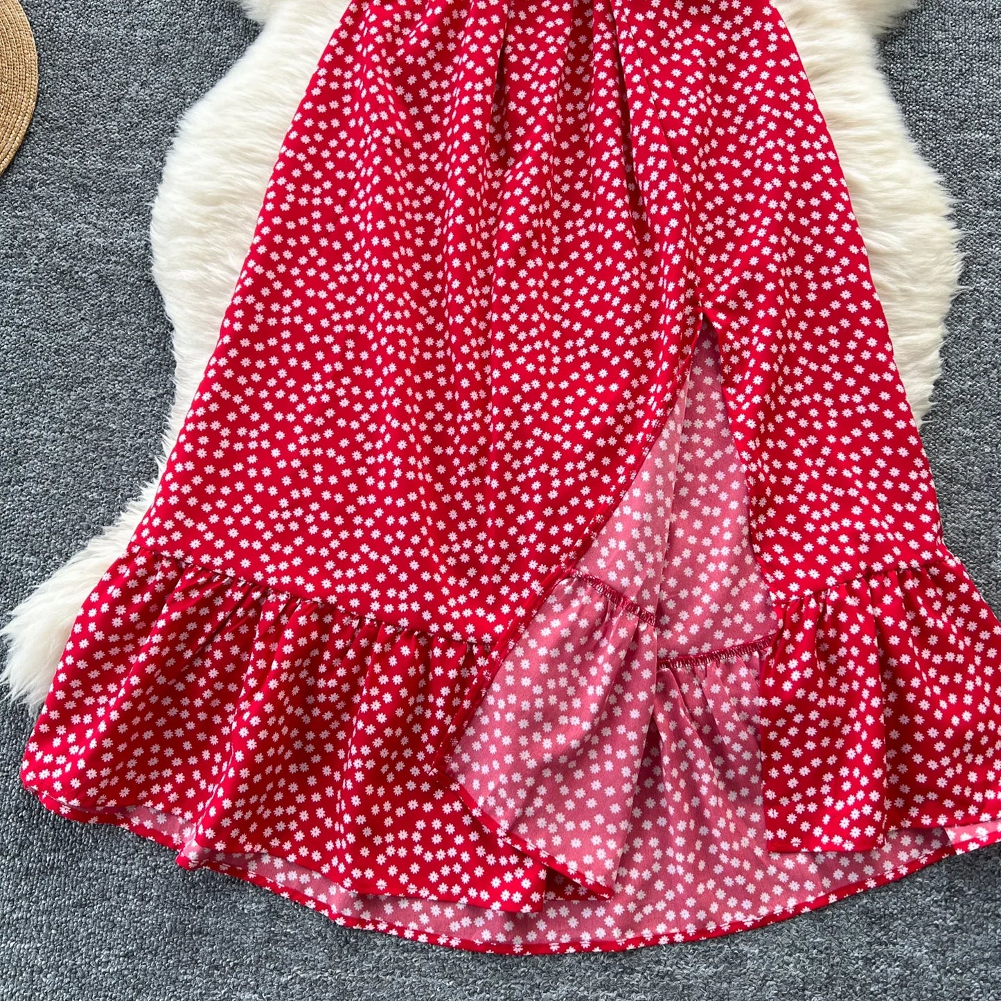 Summer Pleated Women Buttons Dresses Casual Beach Holiday Short Sleeve V Neck Woman Midi Dress Bohemian Mujer Vestidos