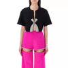 WHITNEY WANG Designer Style 2025 Autumn Fashion Streetwear Hollow Out Diamonds  Trousers Women StylishPants