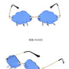 Fashion Rimless Cloud Shaped Sunglasses with Lightning Pendant Y2K Women's Luxury Sun Glasses Shades UV400 Brand Designer SG28