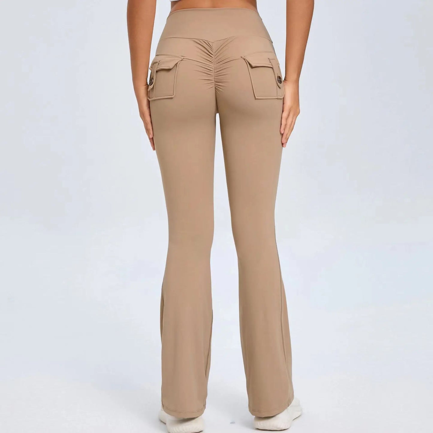Women Flare Pocket Leggings High Waist Sport Yoga Pants Quick Dry Breathable Leggings Outfit Fitness Gym Clothes Sportwear Pant