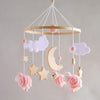 Baby Crib Mobile Bed Bell Rattle Toys Wooden Crochet Stars Pendant Bed Bell Toys Newborn Comfort Crib Bracket Hanging Toys Gifts