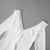 Ruffled Lace-Up White Mini Dress Women's V-Neck Patchwork Long Sleeve Sexy Slim Dress Bandage Elegant Female Summer Dress