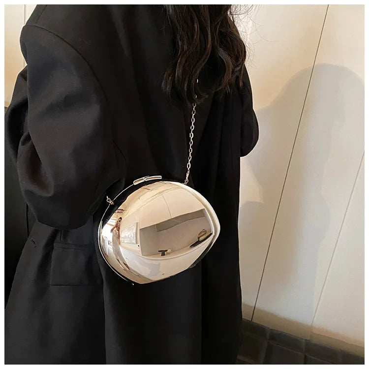 Golden Acrylic Women Hobo Bags Luxury Designer Clear Beach Handbags Dinner Party Wedding Round Top Handle Evening Clutch Purse