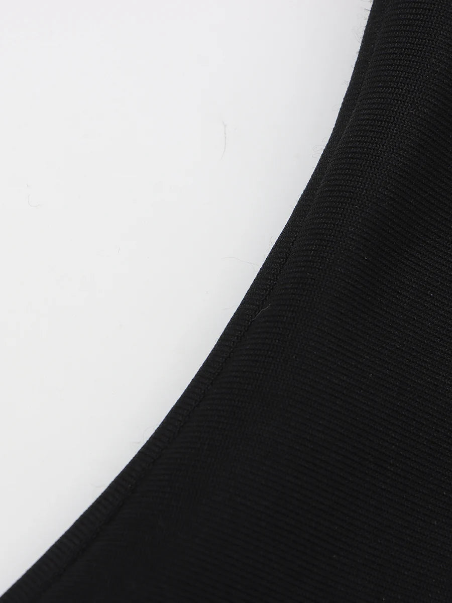 TWOTWINSTYLE Luxury Slimming Solid Dresses For Women V Neck Sleeveless High Waist Elegant Dinner Dress Female Fashion KDR525118