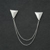 Fashion Gentleman Tassel Brooch For Men Suit Shirt Collar Triangle Wings Chain Lapel Pin Metal Retro Wedding Accessories