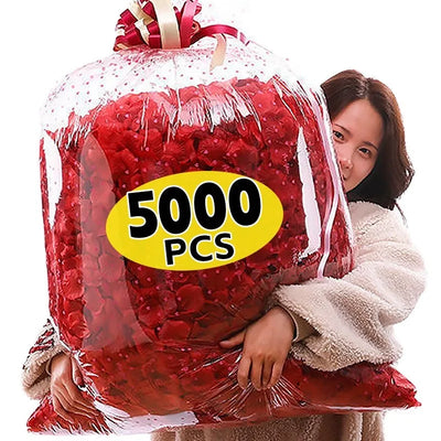 5000/100pcs Artificial Fake Rose Petals Red Colorful Simulation Silk Roses Petal for Valentines Day Wedding Party Romantic Decor