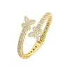 New Iced Out Bling Opened Butterfly Charm Bracelet Silver Color Zircon Insects Bangle For Men Women Hip Hop Luxury Jewelry
