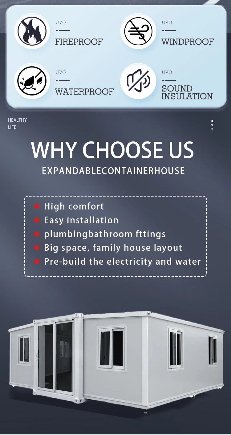 Modern Design Luxury Shipping Container House 20ft  Tiny Homes Prefab Houses Modular Prefabricated Mobile Home 3 Bedroom Price