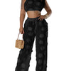 Sexy see through lace up vacation jumpsuits women summer body party club outfits streetwear womens jumpsuit Wide leg pants sets