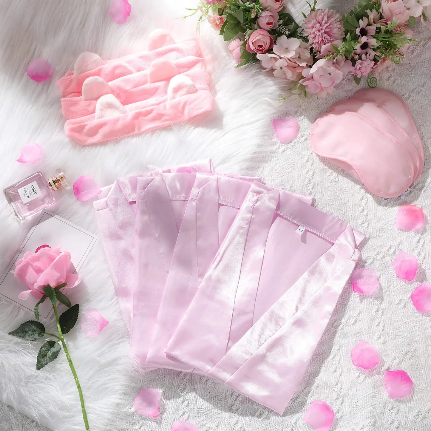 10/12/15/18 Sets Spa Party Favors Robe for Girls Kids Birthday Kimono Robe Satin Robe for Slumber Party DIY Birthday Squad Robes