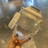 Chain Carry Straight Drink Coffee Cup Rhinestone PC/PP Portable Eco Friendly Non-slip Reusable Mug Outdoor Travel Water Bottle