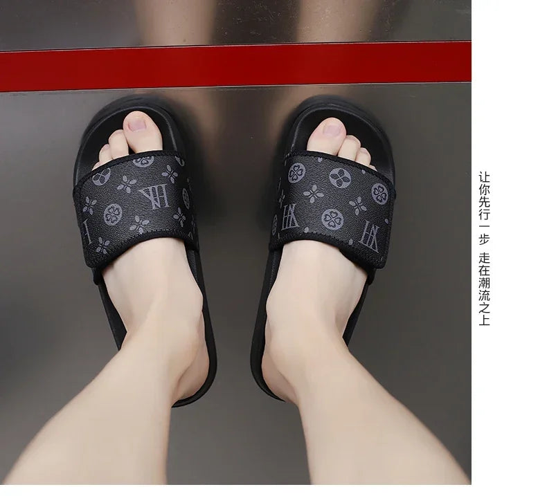Men's Genuine Leather Sandals Comfortable Man Sandal House Slippers Man Summer Shoes Sale Genuine Mens Slipper Flip Flop Slides