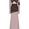 Articat Elegant Mesh Patchwork Long Sleeve Bodycon Party Club Evening Dress Sexy Double Layer Perspective Vestido Autum Clothing