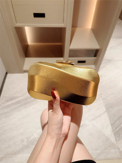 High-End Textured Square Box-Shaped Evening Bag Clutch Bag Chain Bag Banquet Bag Cheongsam Bag Evening Dress Bag Wedding Bag