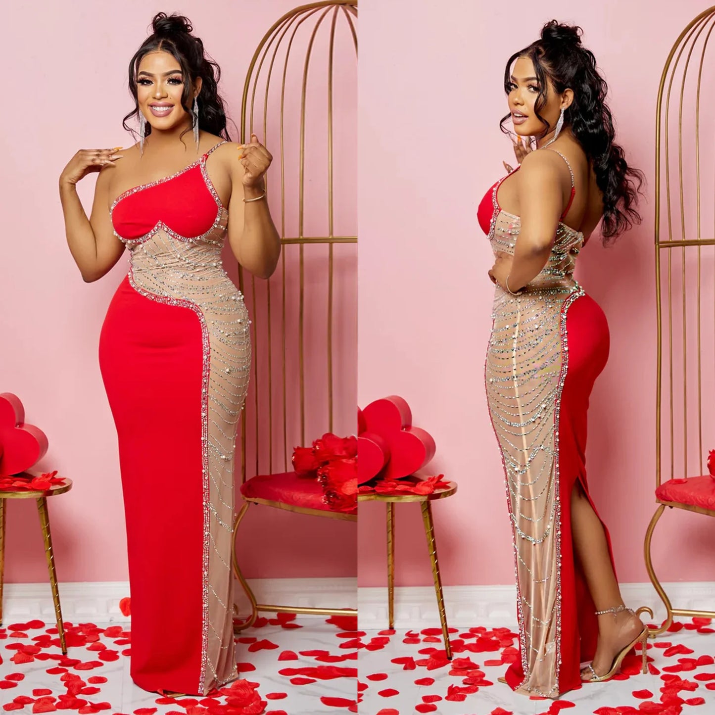 Sexy Summer Women Clothing Mesh Transparent Strap Long Dress One-piece Chic Style Mid-waist Length