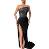 Sequin Dress for Women Sleeveless Mid-length Evening Dress Elegant Chest Wrapping Summer Dress Casual Sexy Party Dresses Vestido