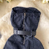 Women Denim one pieces Summer Playsuit Fashion Hot Drill High Waist Slim Sleeveless Strapless Sashes Outfits