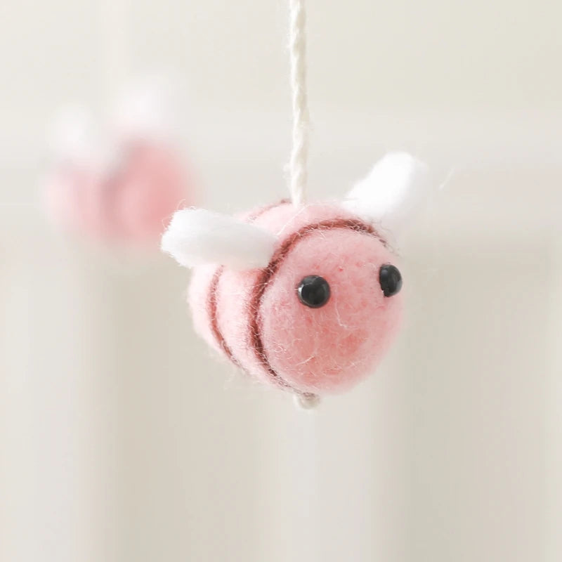 Baby Crib Mobile Bed Bell Rattle Toys Wooden Crochet Stars Pendant Bed Bell Toys Newborn Comfort Crib Bracket Hanging Toys Gifts