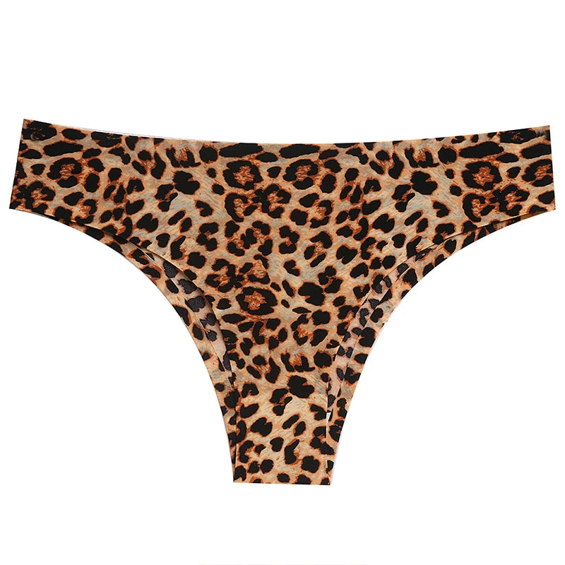TrowBridge 3PCS/Set Women's Panties Fashion Leopard Bikini Sexy Thongs Seamless Underwear Satin Lingerie Sport Fitness G-Strings