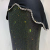 High Quality Black Design Sleeveless Rhinestone Top + Hot diamond Skirt Suit Evening Party Dress Nightclub Luxury Birthday Gown