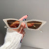 Fashion CAT EYE Rhinestone Bling Sunglasses Women Vintage Brand Luxury Small Frame Ladies Gradient Sun Glasses Oculos UV400