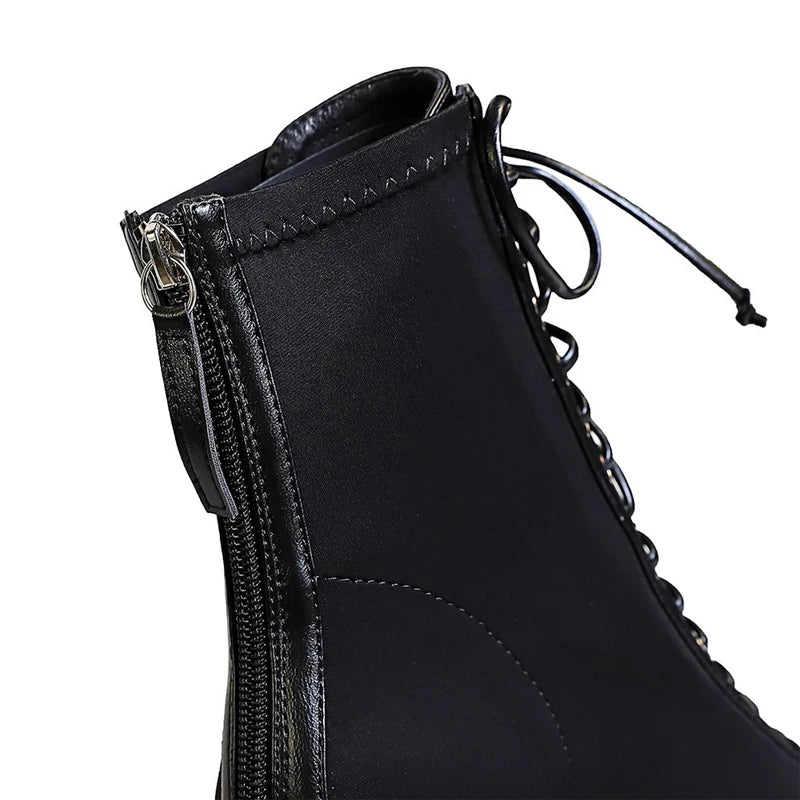 BIGTREE Shoes Cross Straps Sexy Women Boots Pointed Toe Stiletto High-heel Boots 2025 New Women's Ankle Boots Plus Size 42 43