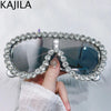 Oversized Punk Rhinestones Sunglasses Women 2024 Luxury Brand One-Piece Y2K Sports Sun Glasses for Lady Steampunk Eyewear UV400