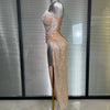 Summer New Women Sexy Strapless Two Pieces Set Glitter Night Club Skirt Suits Laced Singer Dancer Stage Performance Costume