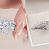 Newshe Original 925 Silver Moissanite Rings with GRA Certificate D Color VVS1 Diamond Wedding Ring Set for Women Luxury Jewelry