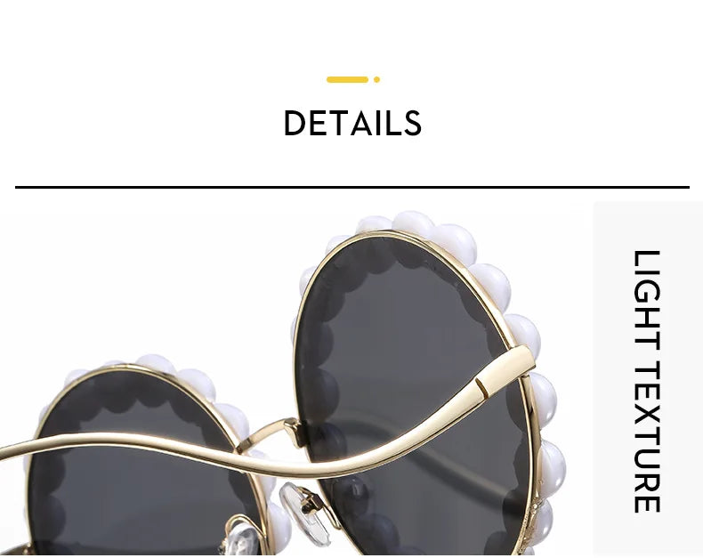Luxury Pearl Sunglasses 2024 New Fashion Metal Frame Round Sun glasses Brand Designer Sunglasses UV400