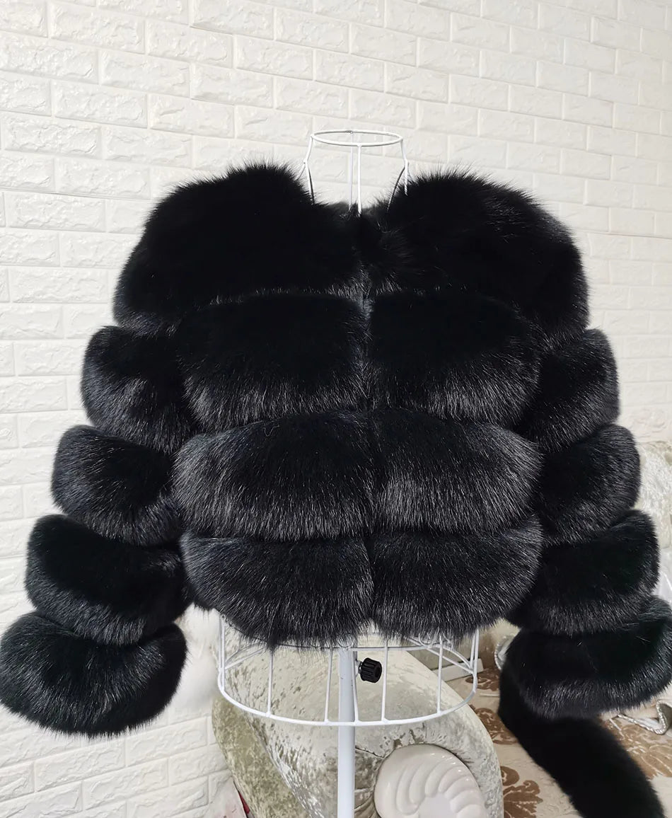 2025 MAOMAOKONG Natural Real Fox Fur Coat Women Winter Long Sleeve Luxury Raccoon Fur Jackets Thick Top Female Furry Coat Vest