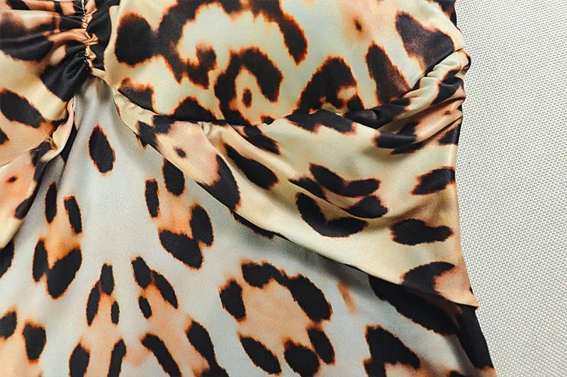 Joskaa Leopard Print Jumpsuits Women Hipster Sexy Spaghetti Strap Sleeveless Body-Shaping Rompers 2025 Party Clubwear Streetwear