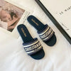 2024 Letter Slippers Fashion Flat Woman Single Shoes Casual Shoes Female Outer Wear Letter Sandals Women's Shoes Flat
