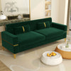 86 Inch Velvet Sofa with Gold Legs - Comfy Couch, Lounge Sofa, 3 Seater Couch - Luxury Velvet Couch for Living Room Décor