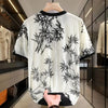 Simplicity Trendy Summer Men's O-Neck Printing Hollow Out Gauze Fashion Casual All-match Loose Short Sleeve T-Shirts Tops