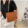 Ladies Fashion Large Capacity Chain Bag Retro Square Tote Bag Diamond Texture Shoulder Crossbody Daily Hundred Underarm Handbag