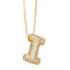 FLOLA Chunky Clear Crystal Initial Necklaces For Women Bubble Letter Necklace Custom Name Jewelry Birthday Gifts nkeb798