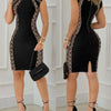Women Party Dress Geometric Print Sleeveless 2024 Y2k High Waist Dress Summer Vestidos Bandage Party Bodycon Dresses Sexy
