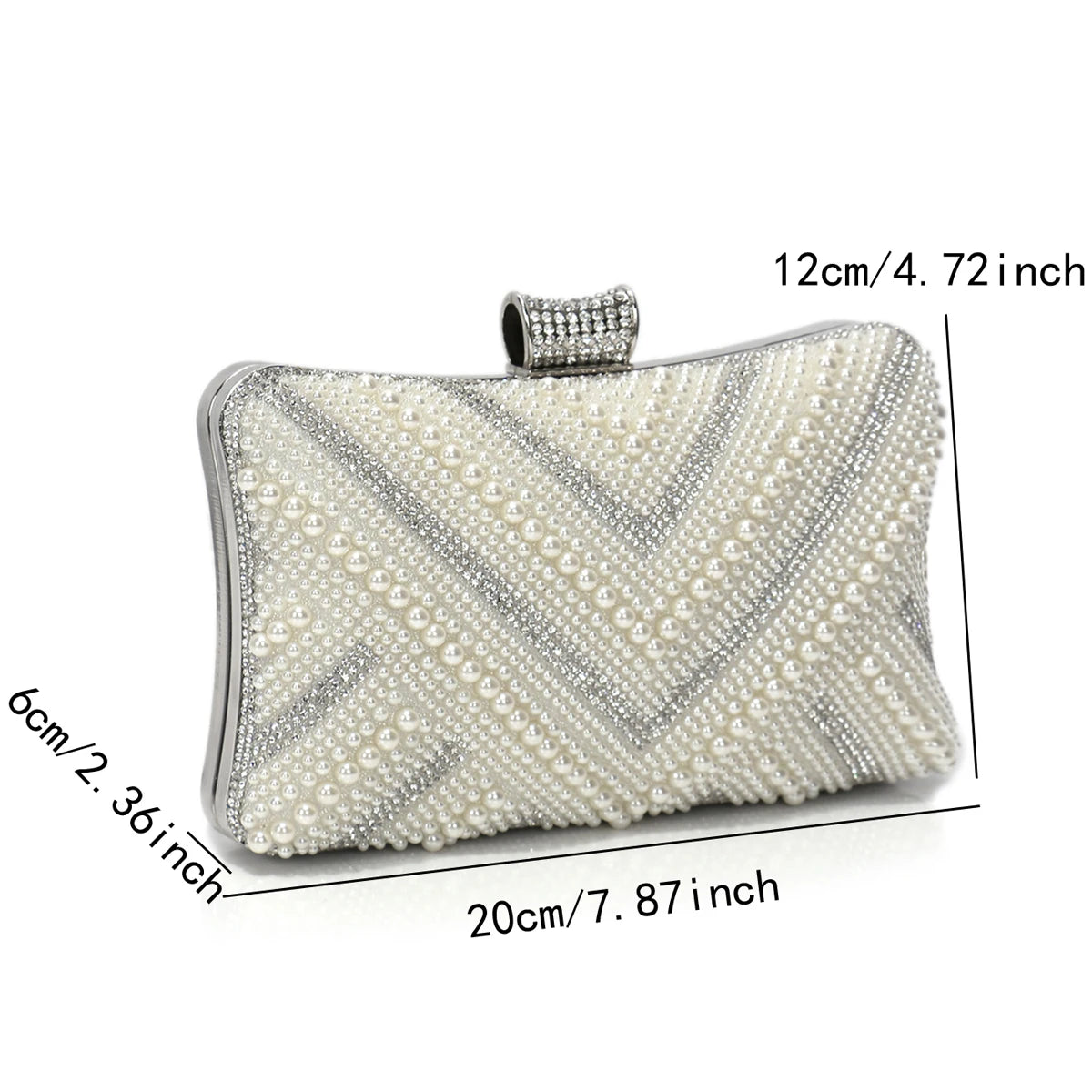 Beading Women Clutch Bags Pearl Hollow Out Metal Chain Shoulder Handbags Flap Glitter Rhinestones Party Dinner Prom Cocktail Eve