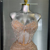 Summer New Women Sexy Strapless Two Pieces Set Glitter Night Club Skirt Suits Laced Singer Dancer Stage Performance Costume