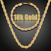 3mm Plated 18k Gold Fried Dough Twist Chain Necklace Bracelet Hip-hop Twisted Rope Cuban Lovers Party High-end Jewelry Gifts