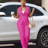 Business OL Work Wear Two Piece Pant Suits for Women Set Elegant Sleeveless Blazer Top + Pencil Pants Office Lady Matching Sets
