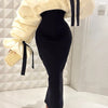 Plus Size Formal Black Wrap Neck Batwing Sleeve Long Sleeve Fold Maxi Dresses