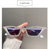 Fashion CAT EYE Rhinestone Bling Sunglasses Women Vintage Brand Luxury Small Frame Ladies Gradient Sun Glasses Oculos UV400