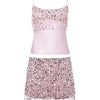Sexy Sequins Tassel Skirt Sets Women Sling Crop Tops Hip Package A-line Short Skirts 2025 Summer Chic Beach Party Outfits Lady