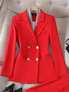Fashion Women Blazer Ladies Fall Winter Black Red White Long Sleeve Double Breasted Slim Female Jackets Coat