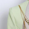 TWOTWINSTYLE Backless Spliced Button Blazers For Women Notched Collar Long Sleeve Patchwork Chain Chic Blazer Female Fashion New