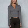 Women BUM New Sculpting Jacket Running Elasticity Yoga Jacket Slim Top Coat Women's Sports Jacket Gym Long Sleeves Women Zipper