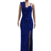 New Sexy Slit Leg Padded Long Cocktail Prom Dress Women‘s Luxury Sequin Strap Evening Party Wedding Gown Birthday Night Vestidos